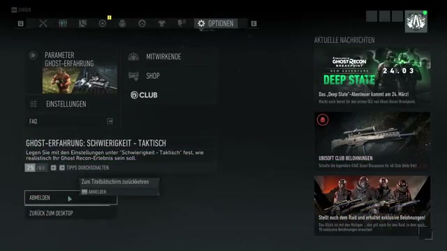 Screenshot aus dem Ghost Recon breakpoint Tutorial: Meine GHOST EXPERIENCE Einstellungen in Ghost Recon Breakpoint 💀 Immersive Mode Einstellungen 💀